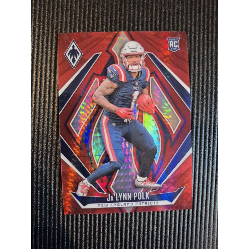 2024 Panini Phoenix Ja'Lynn Polk #190 Rookiew Red Hyper /140 (RC) Patriots‎ SP - Picture 3 of 7